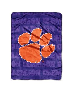 The Northwest Company Clemson Micro Grunge  Micro 46x60 Raschel Throw (College) - Clemson Micro Grunge  Micro 46x60 Raschel Throw (College)