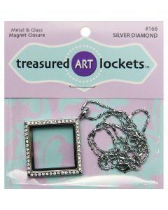 Quilled Creations Jewelry Locket-Silver Diamond