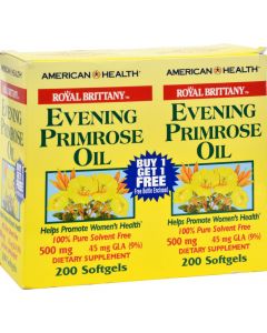 American Health Royal Brittany Evening Primrose Oil - 500 mg - 2 Bottles of 200 Softgels