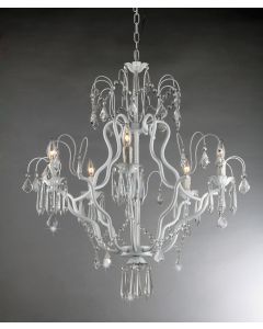 Warehouse of Tiffany Courtney White Wrought Chandelier