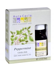 Aura Cacia Peppermint Pure Essential Oil - 0.5 fl oz - Case of 3