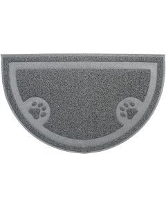 Nandog Pet Gear Nandog Cat Litter Mat Half Moon Shape 24"X14"-Gray