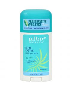 Alba Botanica Deodorant Stick Clear Enzyme Tea Tree - 2 oz