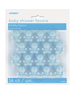 Unique Industries Party Favors 16/Pkg-Blue Teddy Bear