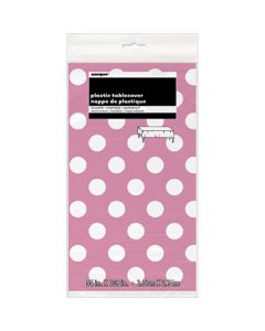 Unique Industries Plastic Tablecover 54"X108"-Hot Pink Decorative Dots