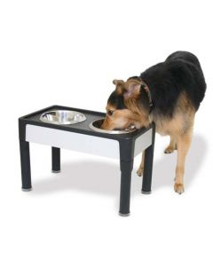 Our Pets Signature Series Dog Elevated Panel Feeder Black / Gray 23" x 12.5" x 8"