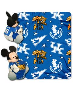 The Northwest Company Kentucky College-Disney 40x50 Fleece Throw w/ 14" Plush Mickey Hugger