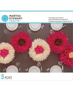 Martha Stewart Tissue Paper Pom-Pom Kit Makes 5-Chrysanthemums - Red