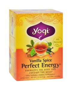 Yogi Perfect Energy Herbal Tea Vanilla Spice - 16 Tea Bags - Case of 6