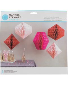 Martha Stewart Honeycomb Paper Decorations Makes 5-Pink
