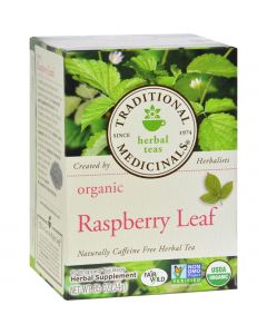 Traditional Medicinals Organic Raspberry Leaf Herbal Tea - 16 Tea Bags - Case of 6
