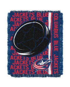 The Northwest Company Blue Jackets  48x60 Triple Woven Jacquard Throw - Double Play Series