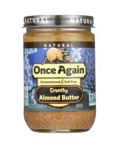 Once Again Almond Butter - Natural - Crunchy - Salt Free - 16 oz - case of 12