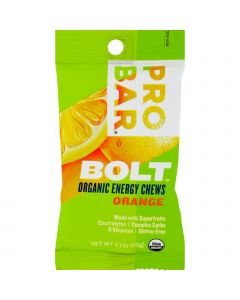 Probar Bolt Energy Chews - Organic Orange - 2.1 oz - Case of 12