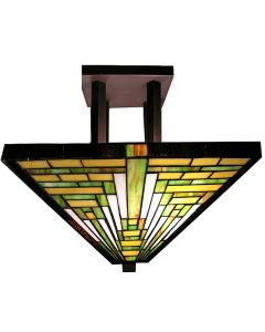 Warehouse of Tiffany Tiffany-style Frank Lloyd Wright Mission Ceiling Lamp