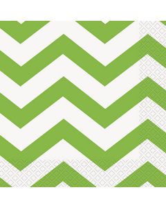 Unique Industries Luncheon Napkins 6.5"X6.5" 16/Pkg-Lime Green Chevron