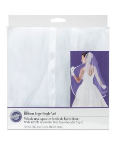 Wilton Bridal Veil 38"X72"-Satin Ribbon Edge