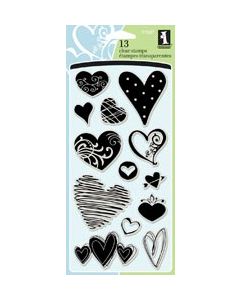 Inkadinkado Clear Stamps 4"X8"-Hearts