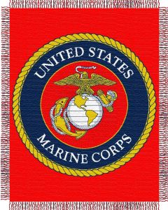 The Northwest Company US Marines Military 48x60 Triple Woven Jacquard Throw