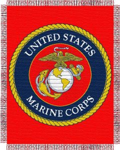 The Northwest Company US Marines Military 48x60 Triple Woven Jacquard Throw