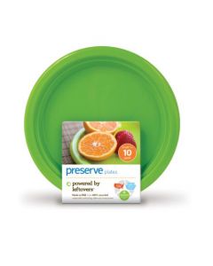 Preserve On the Go Small Reusable Plates - Apple Green - Case of 12 - 10 Pack - 7 in