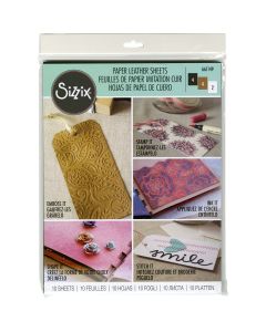Sizzix Paper Leather 8.5"X11" Sheets 10/Pkg-Basics Assorted
