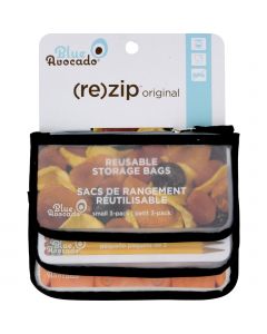 Blue Avocado Snack Zip Bag - Black - 3 Pack