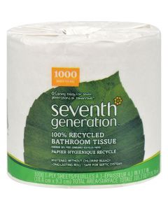 Seventh Generation Bathroom Tissue - 1 ply 1000 sheet roll - Case of 60