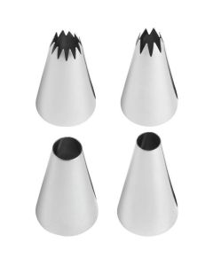 Wilton Decorating Tip Set 4/Pkg-LG - Round #12, #10 & Star #32, #21
