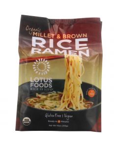 Lotus Foods Ramen - Organic - Millet and Brown Rice - 4 Ramen Cakes - 10 oz - case of 6