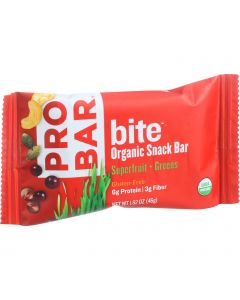 Probar Bite Organic Snack Bar - Superfruit plus Greens - 1.62 oz Bars - Case of 12