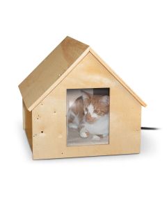 Birdwood Manor Thermo-Kitty House - K&H Pet Products Birdwood Manor Unheated Kitty House Wood 18" x 16" x 15"