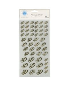 Darice Victoria Lynn Stickers 53/Pkg-Gold Double Heart