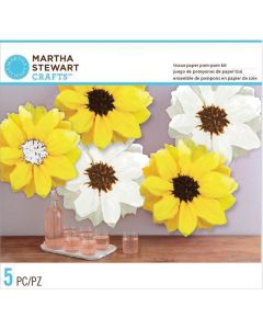 Martha Stewart Tissue Paper Pom-Pom Kit Makes 5-Black Eyed Susans