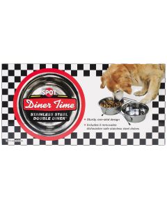 Ethical Pets Stainless Steel Double Diner Frame W/Bowls 2qt-