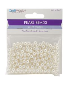 Multicraft Imports Pearl Beads Value Pack-6mm Ivory 185/Pkg