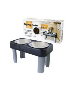 Our Pets Big Dog Feeder Black / Gray 27" x 13" x 16"