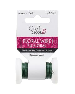 Multicraft Imports Spooled Floral Wire 26 Gauge 65'-Green