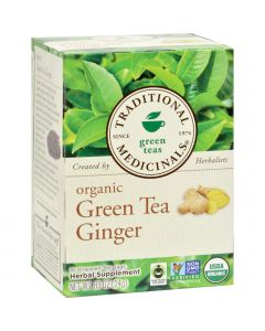 Traditional Medicinals Organic Green Tea Ginger - Case of 6 - 16 Bags
