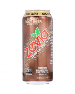 Zevia Soda - Zero Calorie - Ginger Root Beer - Tall Girls Can - 16 oz - case of 12