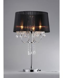 Warehouse of Tiffany Victoria Crystal and Chrome Table Lamp