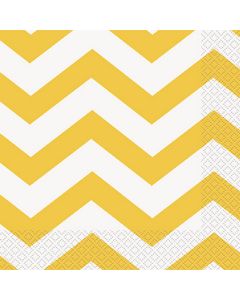 Unique Industries Luncheon Napkins 6.5"X6.5" 16/Pkg-Sunflower Yellow Chevron