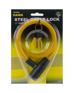 Hawk Importers Long Steel Cable Lock W/Keys 25"-