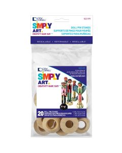 Loew-Cornell Simply Art Wood Doll Pin Stands-Natural 1.125"X.5" 20/Pkg