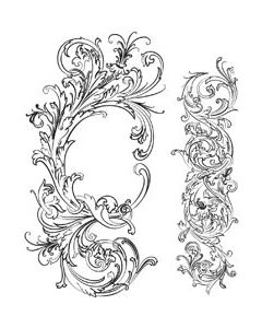 Stampers Anonymous Tim Holtz Cling Stamps 7"X8.5"-Fabulous Flourishes