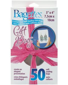 Cousin Bagettes Self-Sealing Gift Bags 50/Pkg-3"X4" Clear