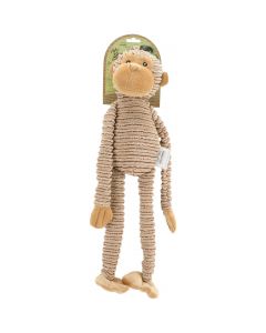 Nandog Pet Gear Nandog My BFF Striped Corduroy Plush Toy-Tan Monkey