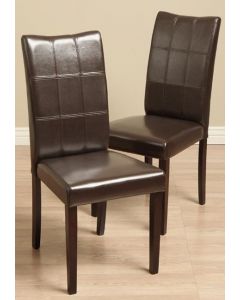 Warehouse of Tiffany Eveleen Bi-cast Leather Brown Dining Chairs (Set of 2)