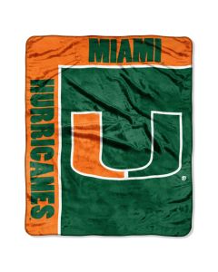 The Northwest Company Miami "School Spirit" 50"x60" Raschel Throw (College) - Miami "School Spirit" 50"x60" Raschel Throw (College)