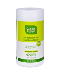 CleanWell All-Natural Hand Sanitizing Wipes Original - 40 Wipes